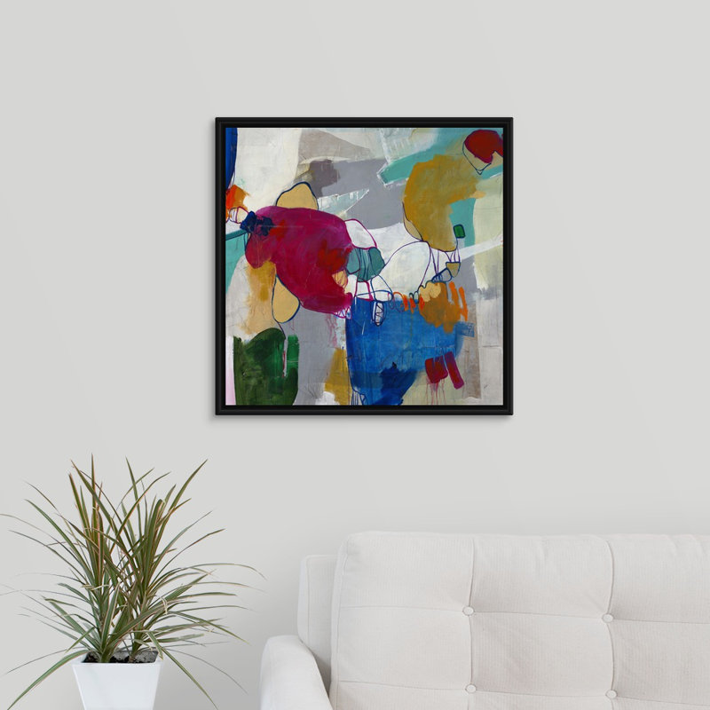 « voodoo vision », peinture sur toile, H 17,7 po x l 17,7 po x P 1,75 po, Cadre flottant noir