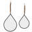 Ruari Teardrop Wall Mirrors with Metal Frame and Wood Bead Accent Featuring Glass and Iron Elements Set of 2