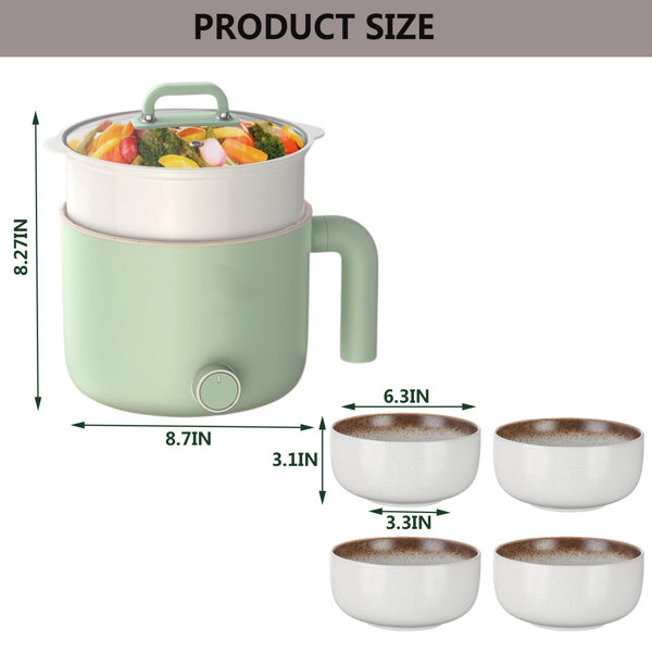 c&g outdoors Mini Rice Cooker 2-Cups Uncooked, 1.2L Portable Non-Stick Small  Travel Rice Cooker, Smart Control Multifunction Cooker With 24 Hours Timer  Delay & Keep Warm Function, Food Steamer, Green