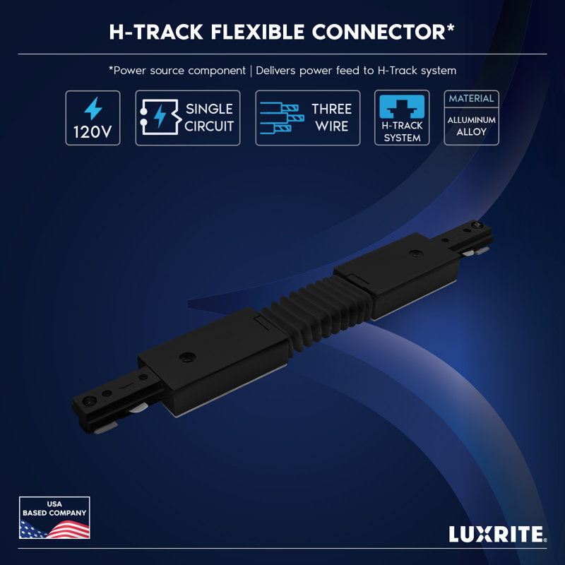 Connecteur d'éclairage sur rail Luxrit, Noir