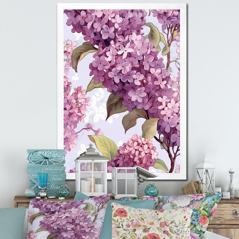 "Lilac mauve", impression sur toile encadrée, H 20 po x l 12 po x P 1 po, Cadre simple blanc