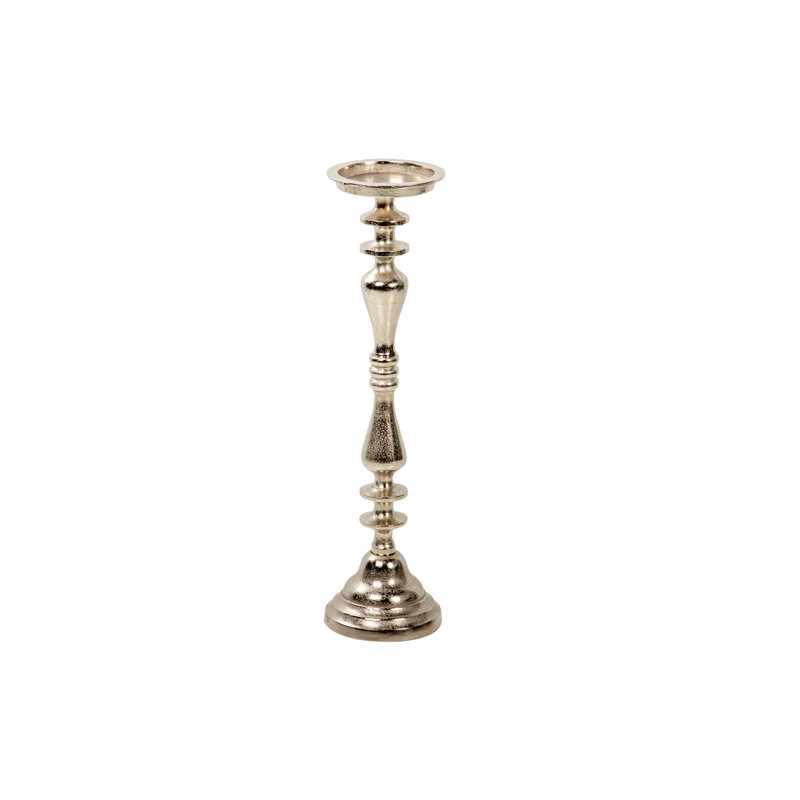 Aluminum Tabletop Candlestick, 59cm H x 15cm W x 15cm D