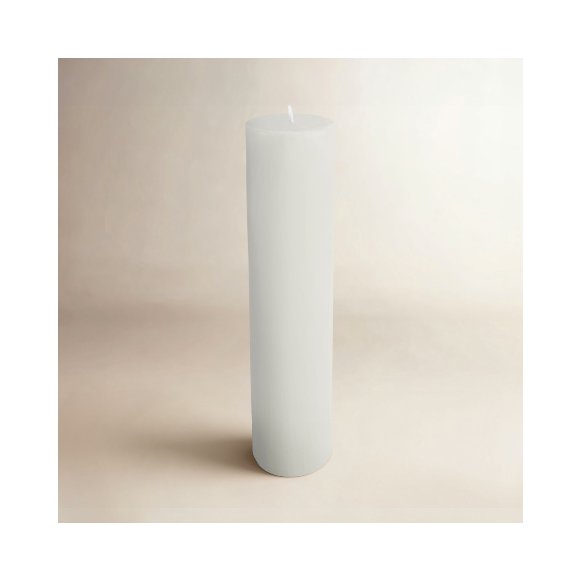 Oliva Unscented Pillar Candle, White, 9" H x 2" W x 2" D, 12