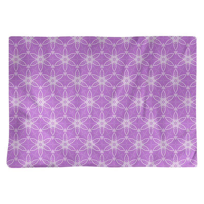 Napperon en coton 18 po classique Circles, Mauve / Blanc