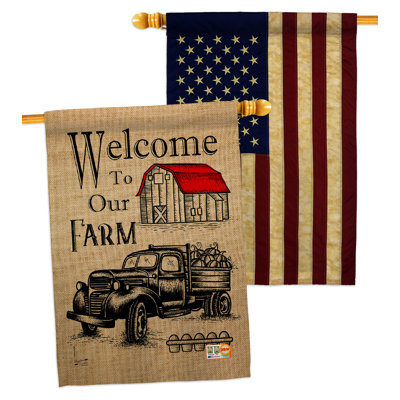 Drapeau de maison en polyester 2 côtés 40 x 28 po