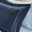 Édredon simple et drap - motif médaillon bleu marine, bordures brodées, literie douce et polyvalente à la mode, collection de taies décoratives, taies décoratives, draps en microfibre, luxe-117581488-117581489