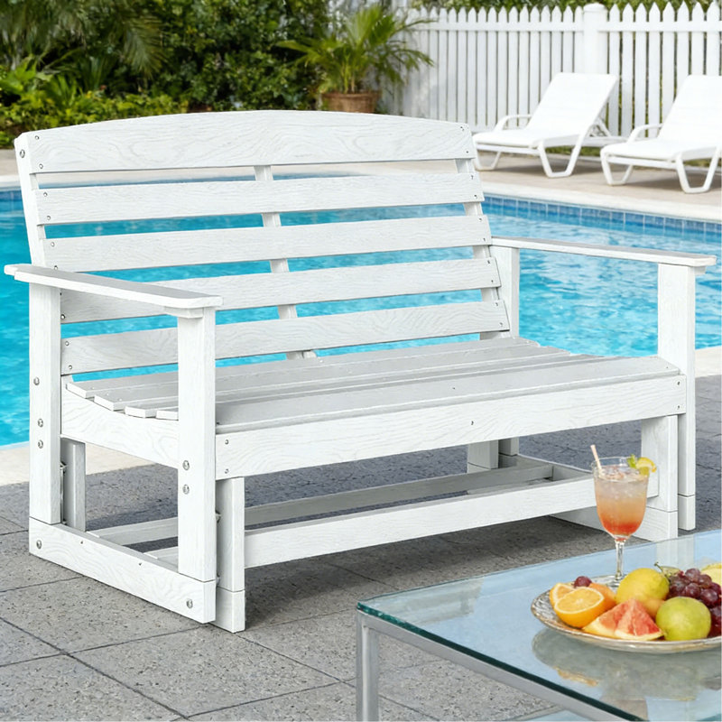 Double chaise berçante, banc oscillant attrayant, Blanc