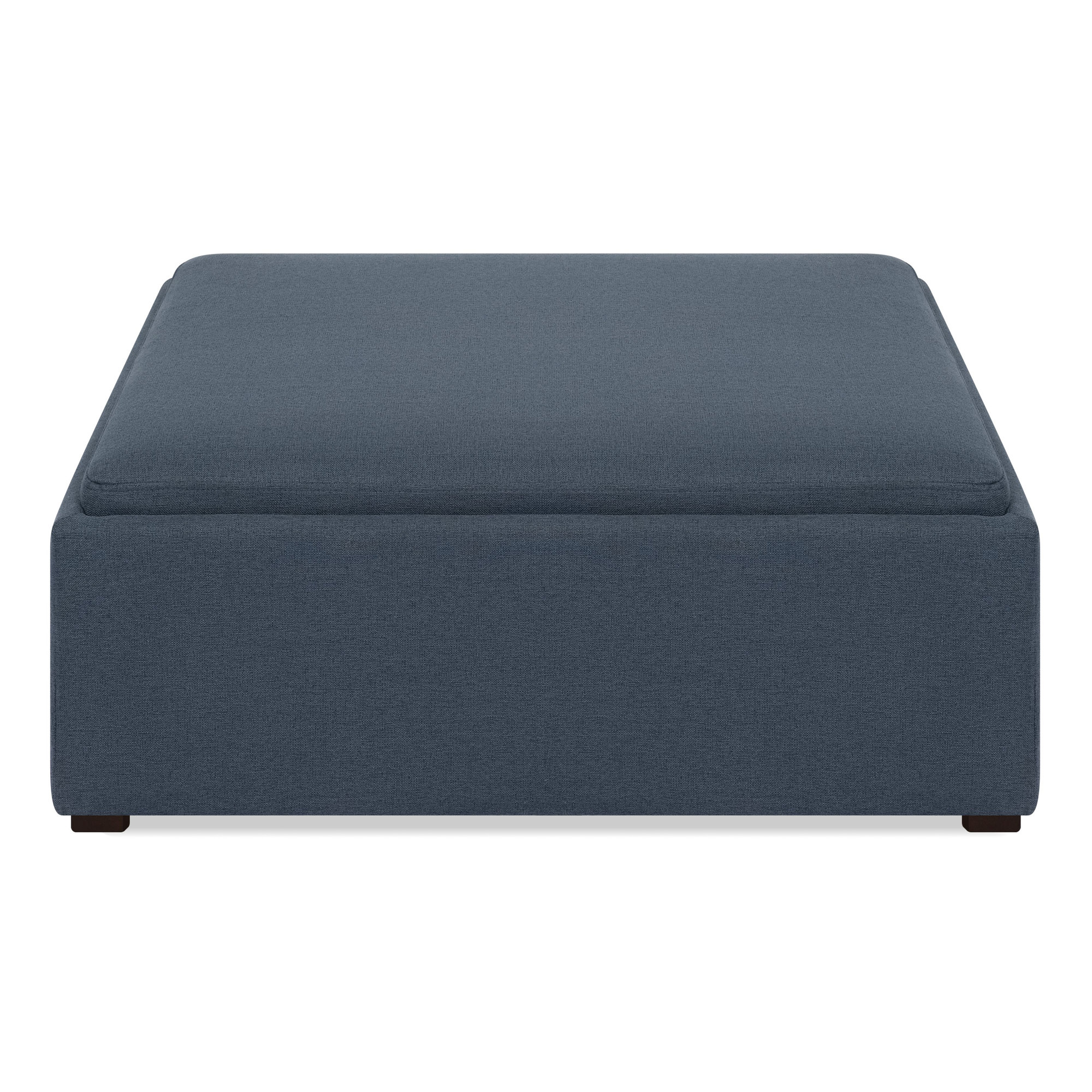 Clarke 40" Rectangle Storage Ottoman, Cute Navy Blue Performance Basketweave