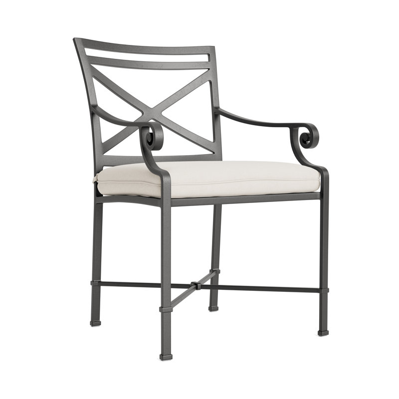 Venetian Outdoor Lounge Chair, Fusion Natural, Textured Pewter