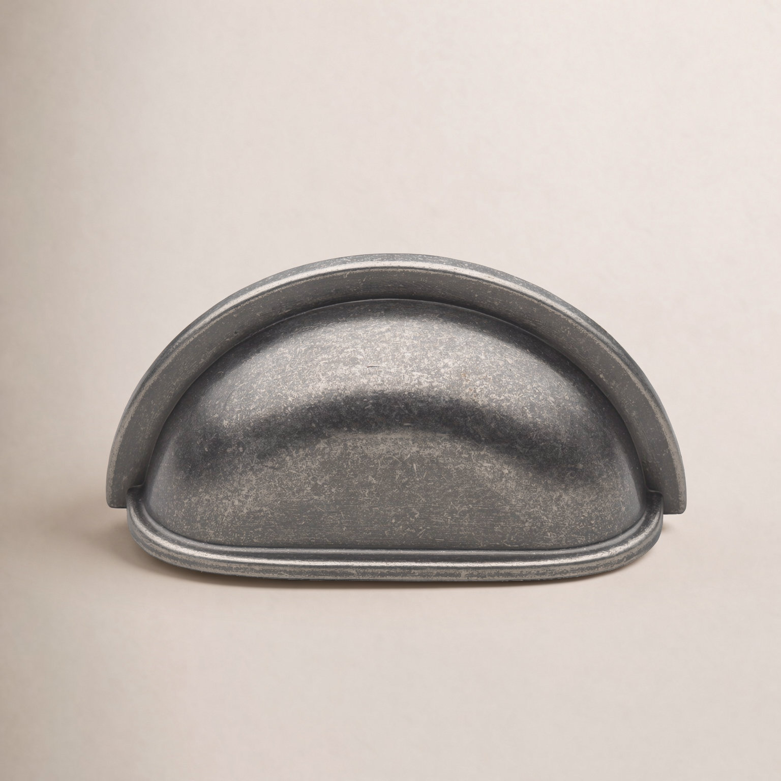 Classic Cup Bin Cabinet Pull, Weathered Nickel