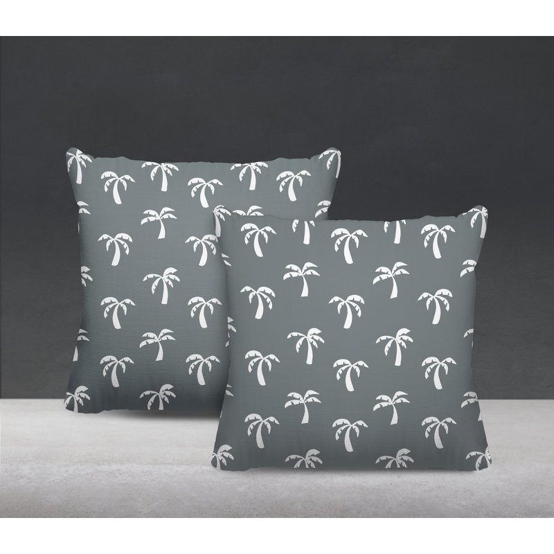 Housse et insert de coussin décoratif intérieur / extérieur en mélange de polyester, L 17 po x H 17 po, gris