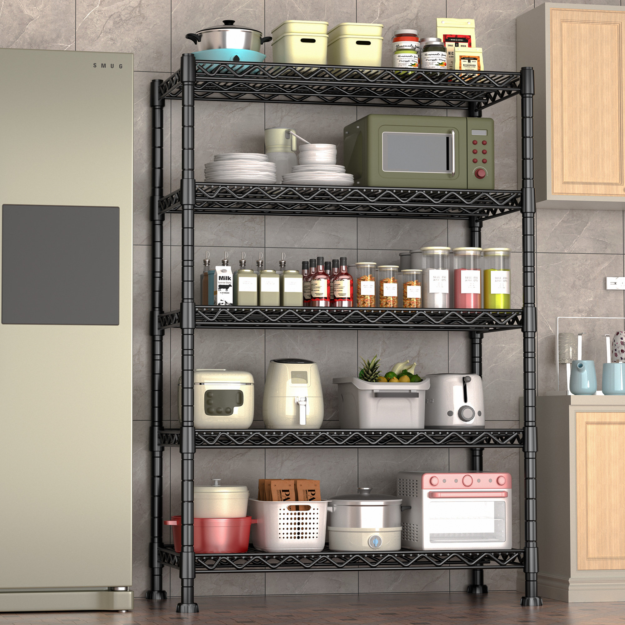 Rebrilliant 5-Shelf Adjustable Heavy Duty Steel Wire Rack - Wayfair Canada