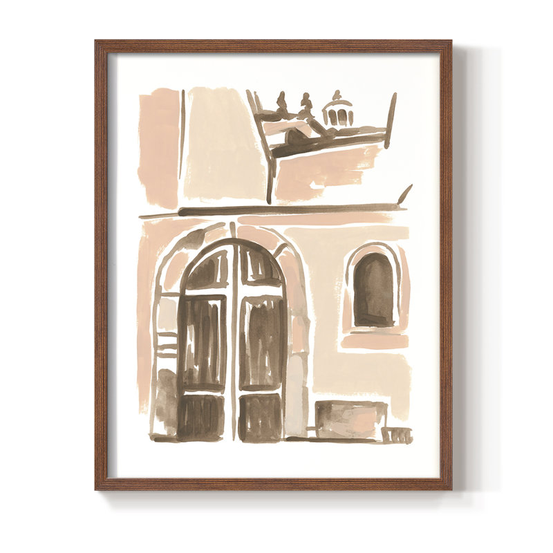 Blush Architecture Study V, reproduction encadrée - bois massif, Brun, H 10 po x l 8 po