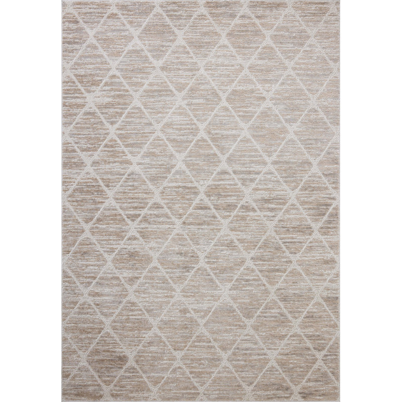Loloi Townes Pebble / Beige Area Rug, Square 1'6"