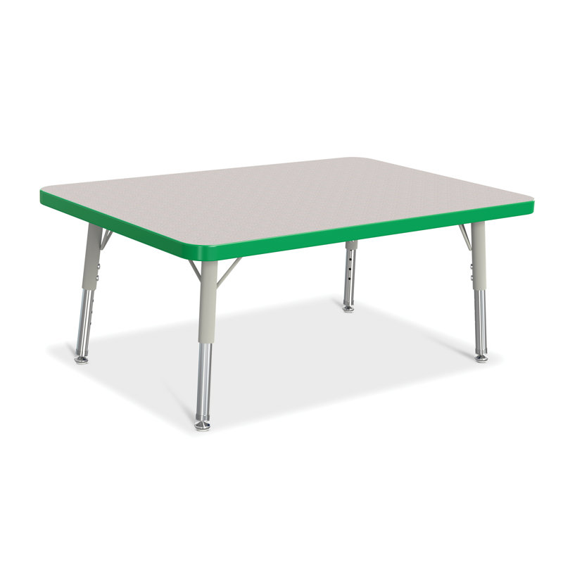 Table rectangulaire Berries, 24" x 36", Gris et vert, Jambe standard élémentaire 15" - 24"