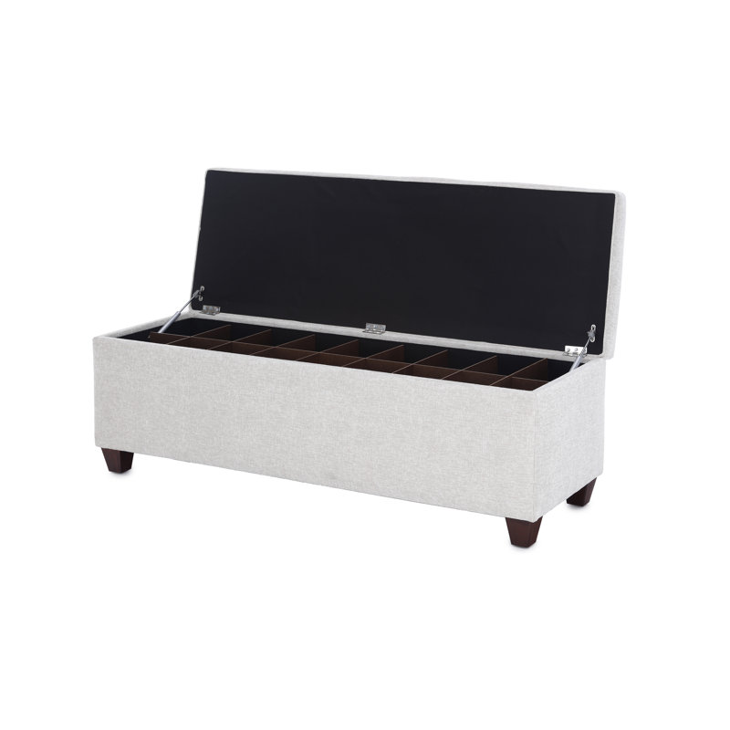 Cappiello Upholstered Storage Bench, Oyster
