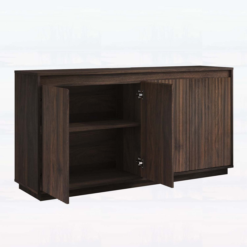 Buffet en bois pour le rangement de la cuisine et de la salle à manger modernes, Walnut