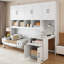Lit simple escamotable avec tiroirs de placard et bureau
