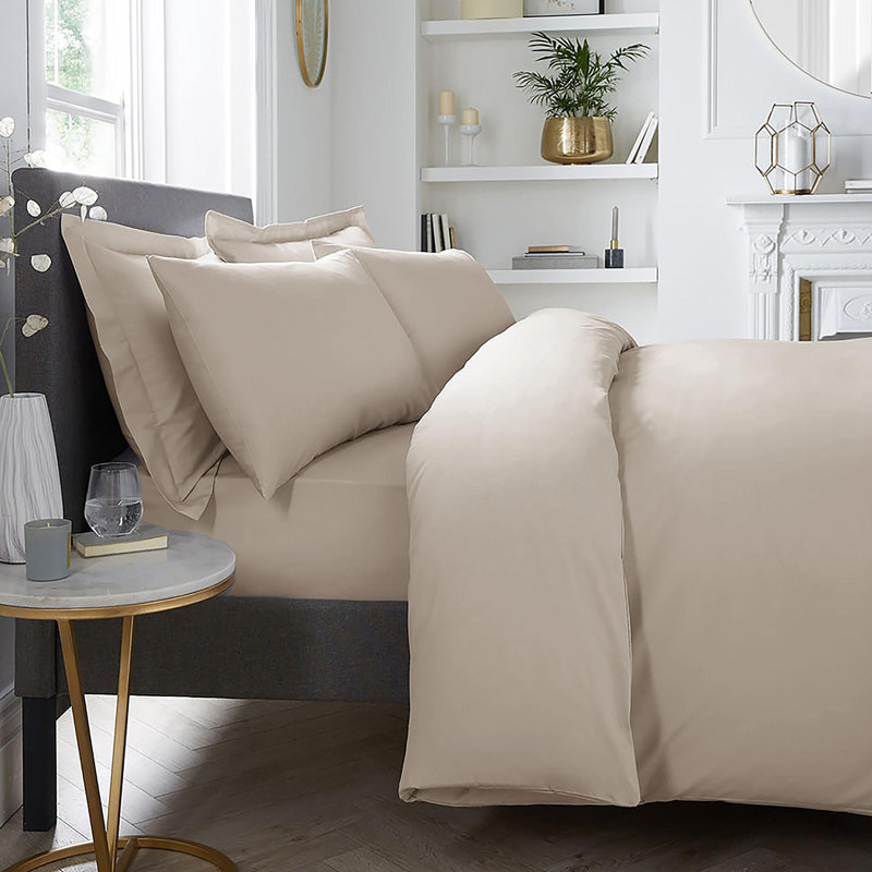 200TC Plain Dye 100% Cotton Fitted Sheet, Super King (6')