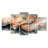 Abstract Geode Grey Marble River Shape I - Marble Wall Art Set