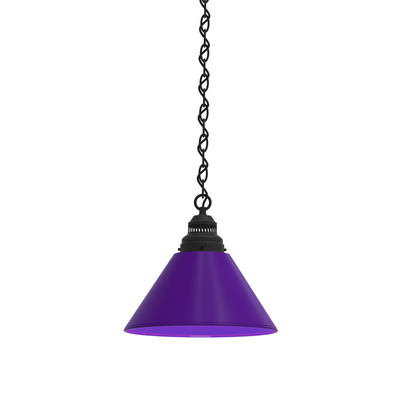 Luminaire suspendu conique 1 lumière, Noir, Mauve