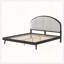 Structure de lit plateforme tapissier avec tête de lit en lin-2143281788