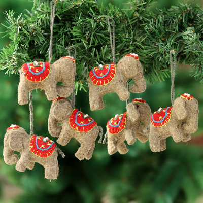2.1'' Fabric Animals Holiday Shaped Ornament