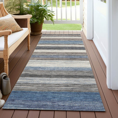 Machine Washable Indoor/Outdoor Cinead ACN1703 Denim Rug