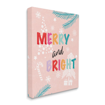 " Merry And Bright Pastel Phrase "