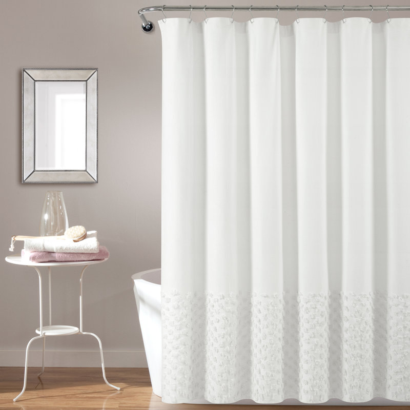 Rideau de douche simple abstrait, Blanc