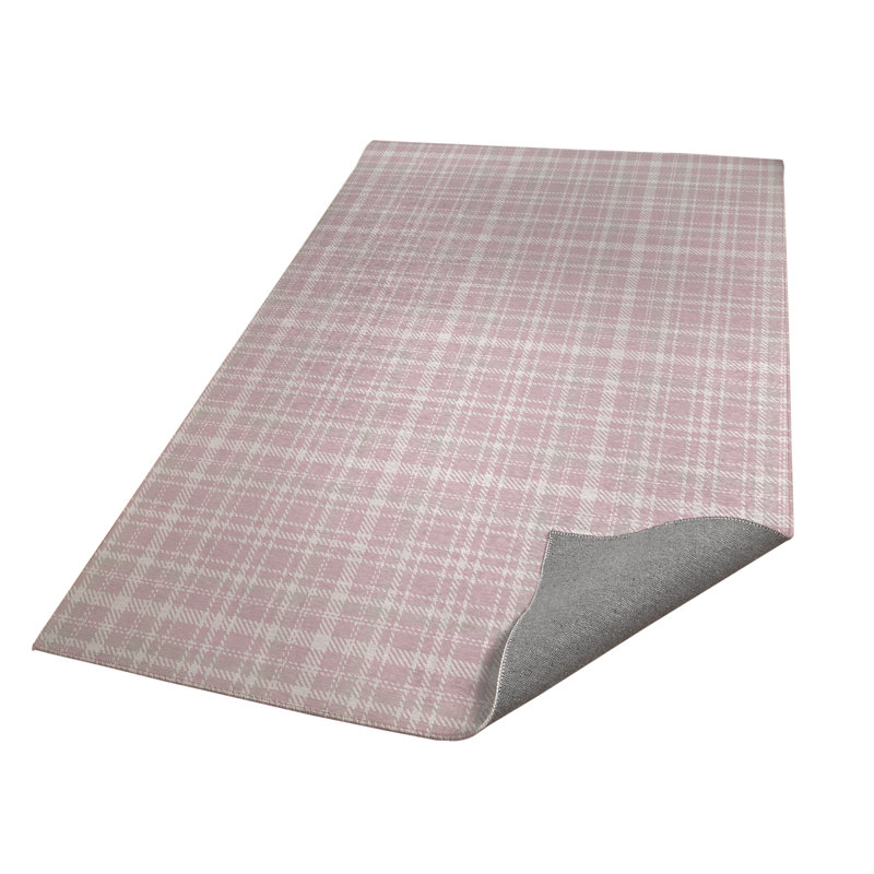 Rocky Tartan Kids Play Mat, Pink, Rectangle 24" x 36"