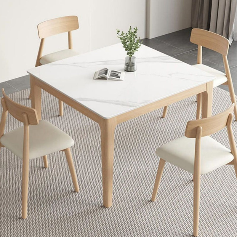 Pierre carrée blanche avec table de salle à manger solide pour la salle à manger / cuisine
