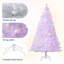 Arbre de Noël artificiel pré-éclairé 6 pi avec lumières colorées, arbre de Noël floqué en neige et pré-éclairé, pointes de branches complètes et support pliable pour la maison, le bureau-1539311477