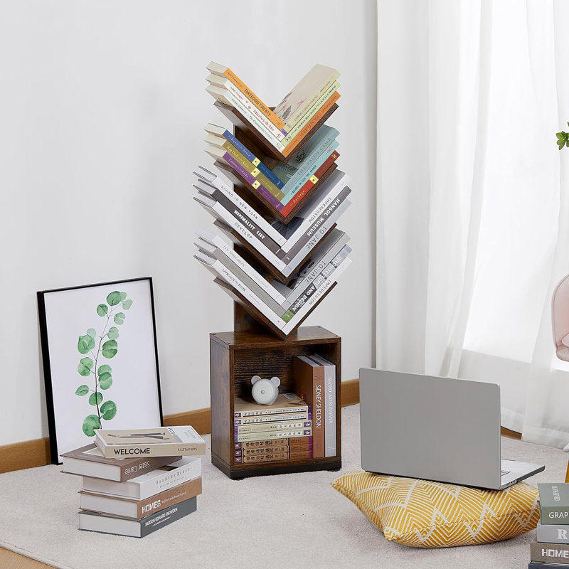 Dorothia Bookcase, (5 Shelves) 37.9"H x 11.8"W x 7.4"D