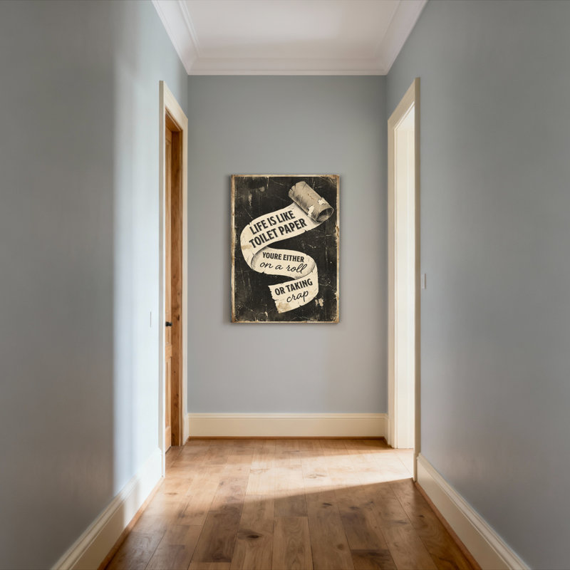 «Life Is Like», papier toilette imprimé sur toile, impression typographique rétro pour le décor de la salle de bain
