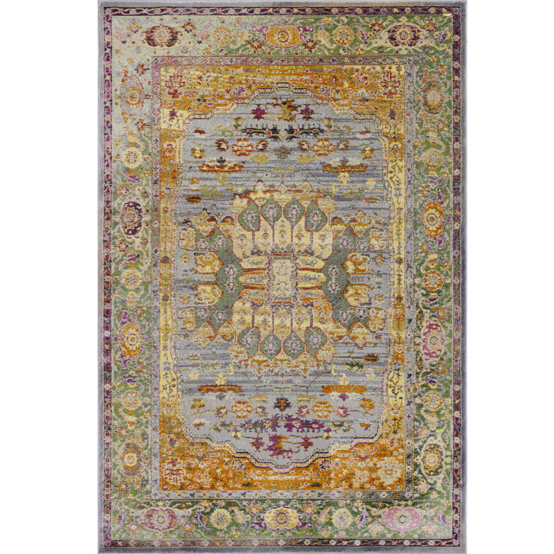 Tapis oriental bleu clair Runkle, Rectangle 8 pi x 10 pi