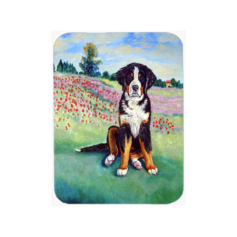 Dog on Flowerfield Glass Cutting Board