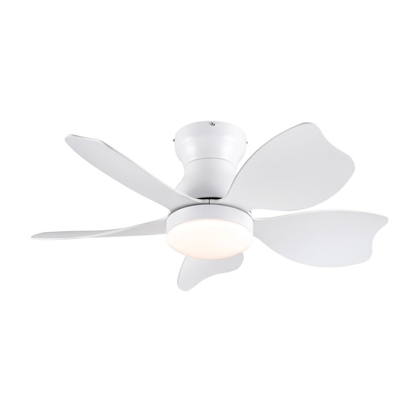 30 Inch Low Profile Flush Mount Ceiling Fan with Light, Ultra Quiet DC Motor, Reversible 6 Speed, 3 Color Dimmable LED, Remote Control & Timer, Modern Ceiling Fan for Bedroom Kids Room Small Space