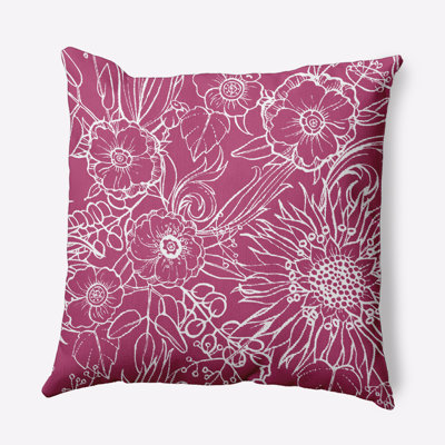 Cuban Flare Zentangle Floral Print Indoor/Outdoor Square Pillow