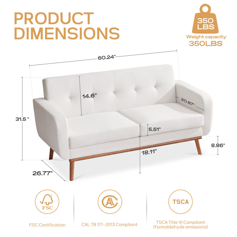 3 - Piece Living Room Set, Cream