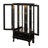 Lighted Glass Display Cabinet With Adjustable Shelves, Doors, Mirrored Back, Hidden Drawer And Vintage Metal Handles - Hassle Installation 2 Door Wine Integrated Lighting System, Black Finish, Back