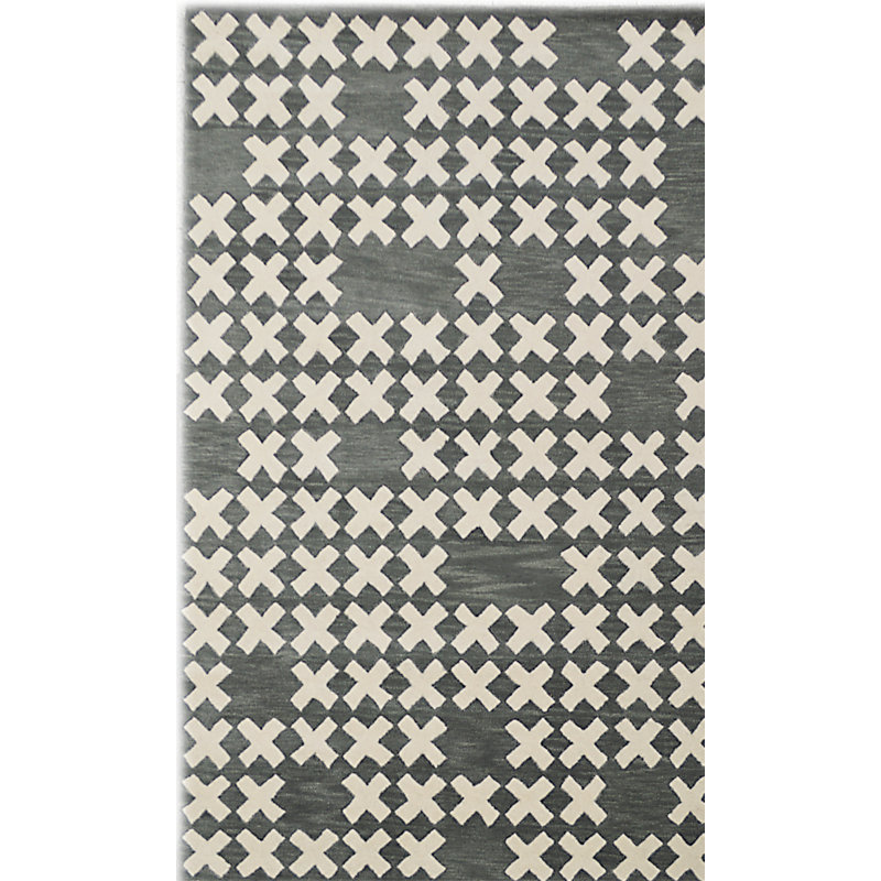 System Geometric Wool Hand Woven Area Rug, Rectangle 153 x 244cm