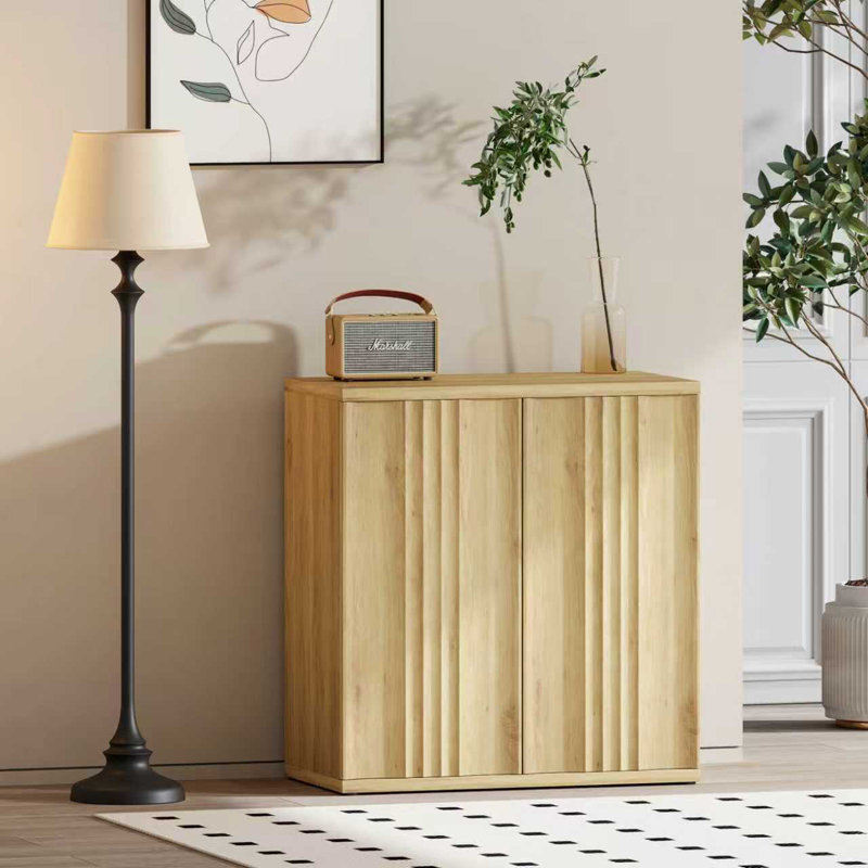 Armoire de rangement moderne avec tablettes réglables - Buffet 31,5 po pour salle à manger et vestibule, Naturel