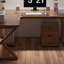 Bureau en bois massif en L noyer clair-109546081-109546083