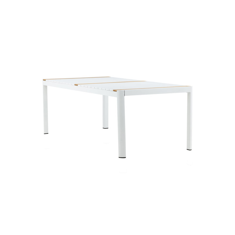 Flennory Rectangular Teak Outdoor Dining Table , 200cm cm W 100cm cm D, White