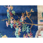 Tapis antique en laine beige et bleu marine Art Deco