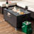 Rectangular Outdoor Fire Table With Marble Tabletop And Propane Gas Burner Ceramic 32Inch
