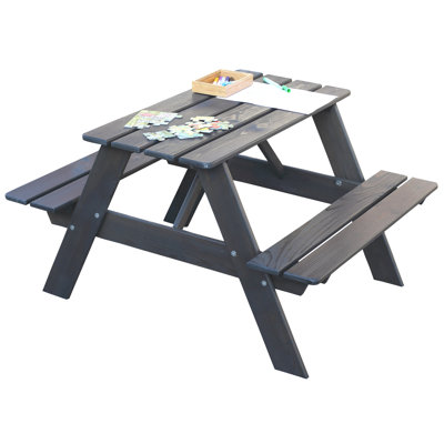 Olgrah Kids Solid Wood Rectangular Outdoor Table Or Chair and Chair Set