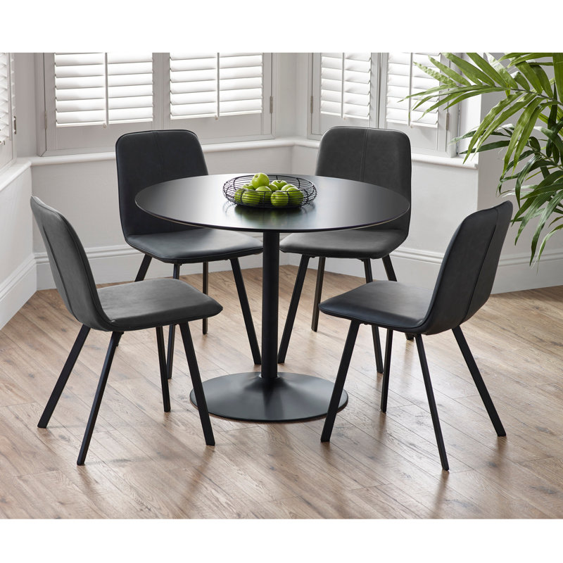 Hillegier Round Metal Base Dining Table