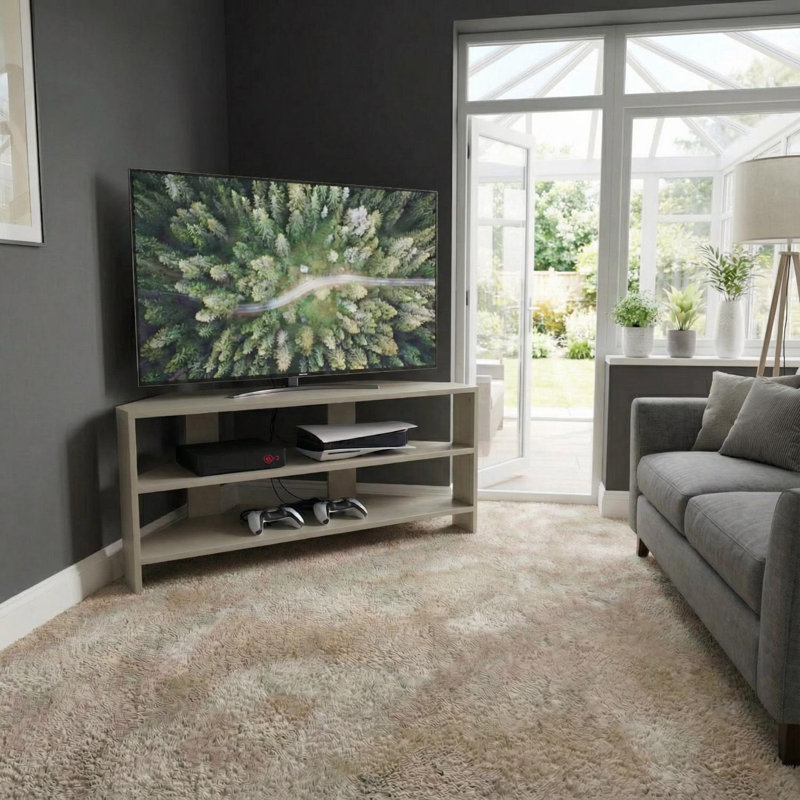 Unfinished Corner TV Stand for TVs up to 32", Green